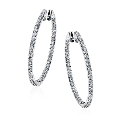 Simon G. 18K White Gold Classic Diamond Hoops