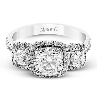 Simon G. 18K White Gold Semi Mount Engagement Ring