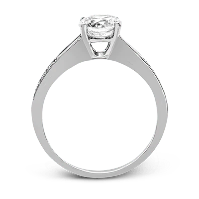 Simon G. 18K White Gold Semi Mount Engagement Ring With Round Center