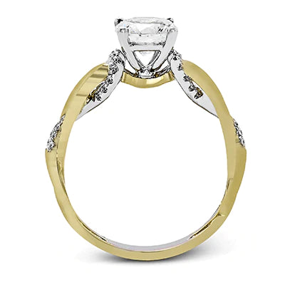 Simon G. 18K Gold Two Tone Semi Mount Engagement Ring With Round Center