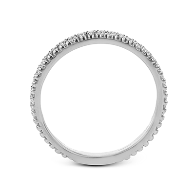 Simon G. 18K White Gold Diamond and Bead Band