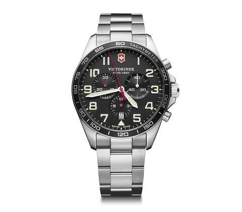 Victorinox Fieldforce Chrono Stainless Steel Black Dial 42mm Mens Watch