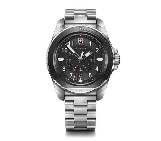 Victorinox Journey 1884 Black Dial Stainless Steel 43mm Mens Watch