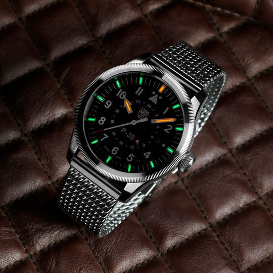 Luminox P-38 LIGHTNING Black Dial Stainless Steel 42mm Pilot Watch