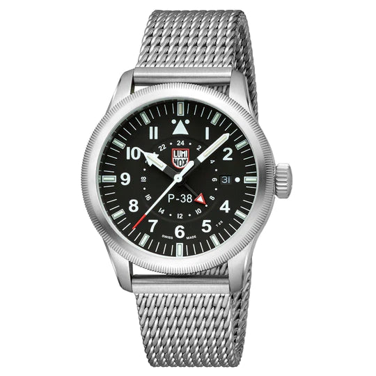 Luminox P-38 LIGHTNING Black Dial Stainless Steel 42mm Pilot Watch