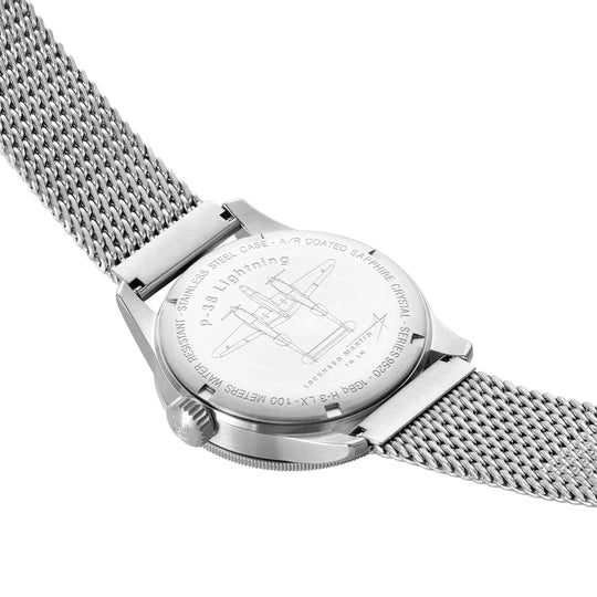 Luminox P-38 LIGHTNING Black Dial Stainless Steel 42mm Pilot Watch