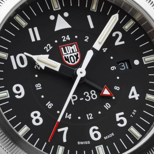 Luminox P-38 LIGHTNING Black Dial Stainless Steel 42mm Pilot Watch