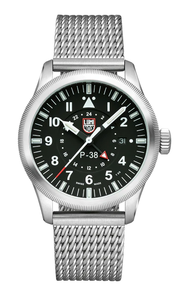 Luminox P-38 LIGHTNING Black Dial Stainless Steel 42mm Pilot Watch
