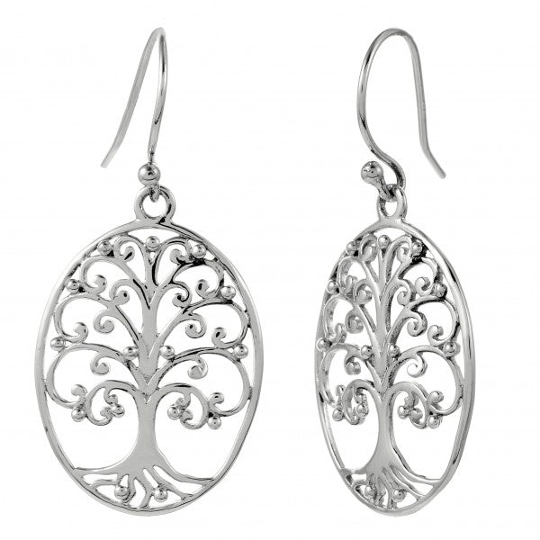 Southern Gates Oval Oak Tree 925 Sterling Dangle Earring