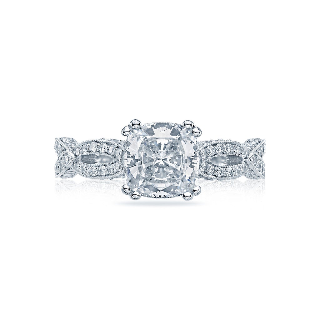 Tacori 18K White Gold Engagement Ring With Round Center