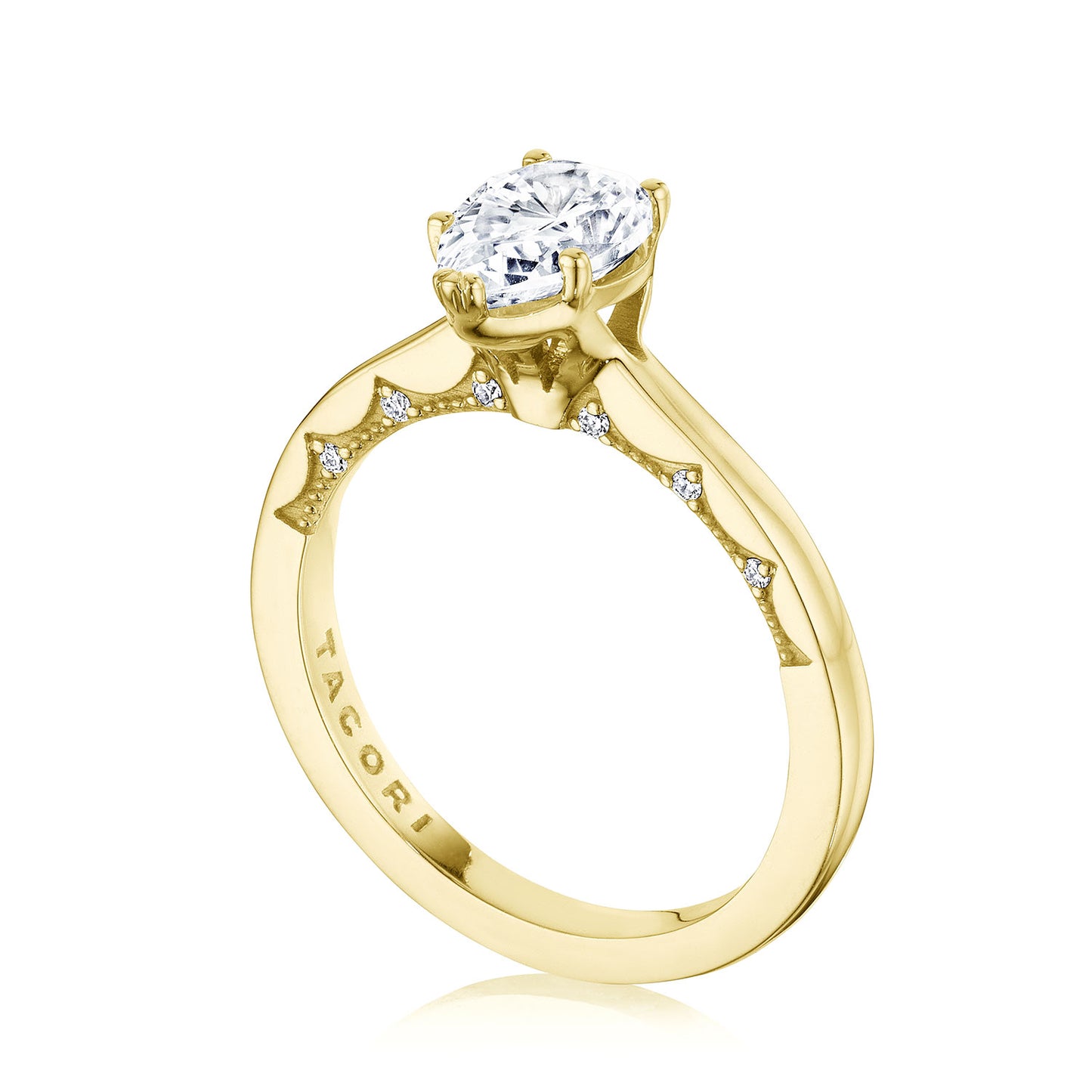 Tacori Coastal Crescent Pear Cut Solitaire Engagement Ring