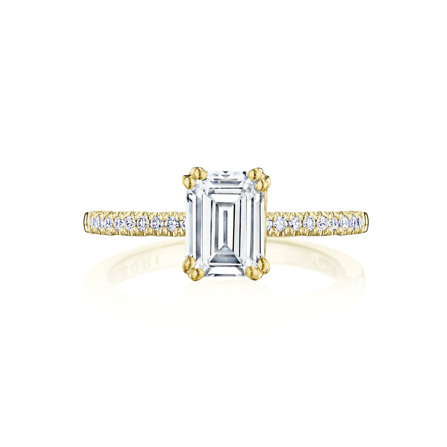 Tacori Coastal Crescent 14KYG Emerald Cut Diamond Engagement Ring