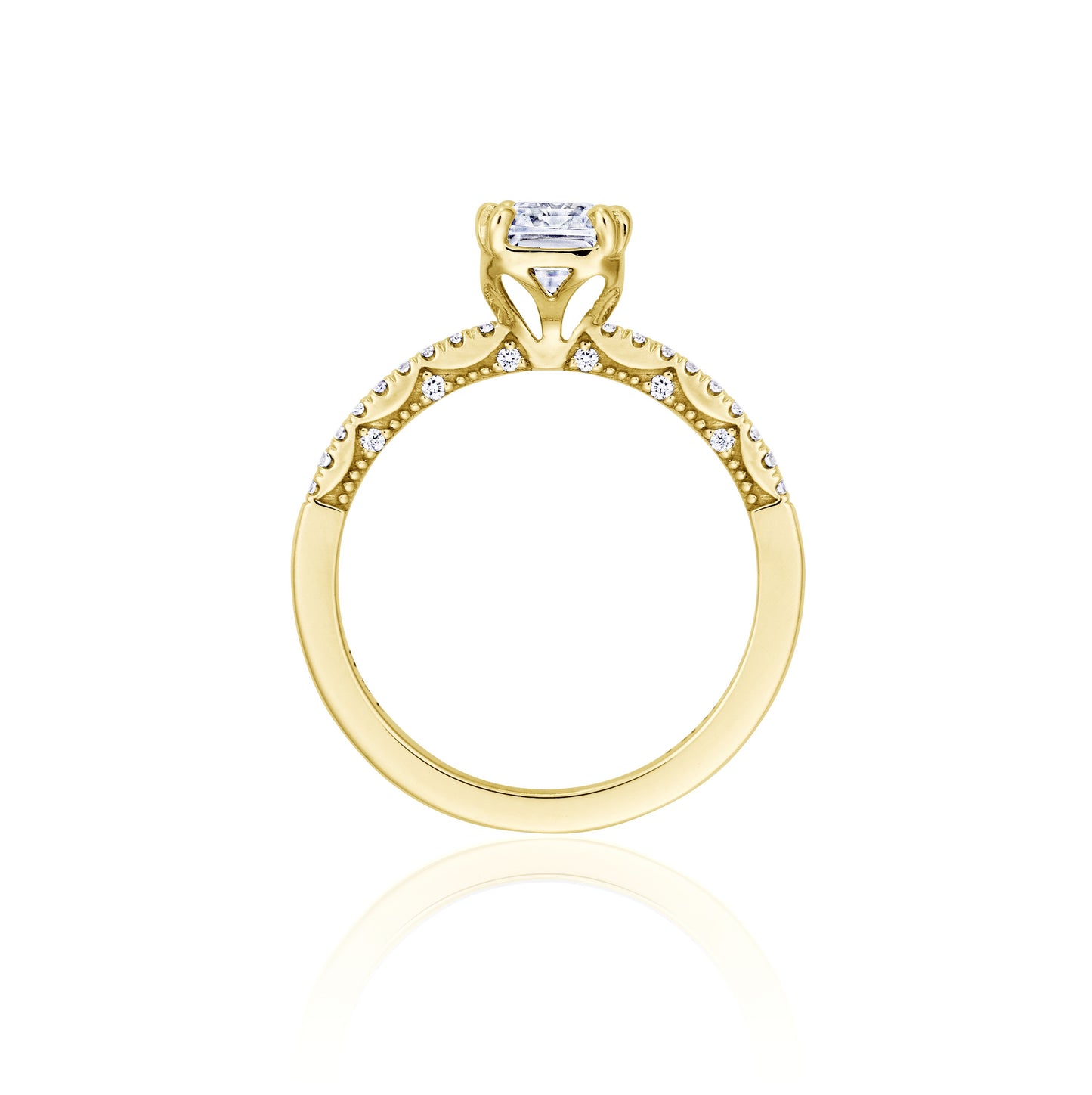 Tacori Coastal Crescent 14KYG Emerald Cut Diamond Engagement Ring