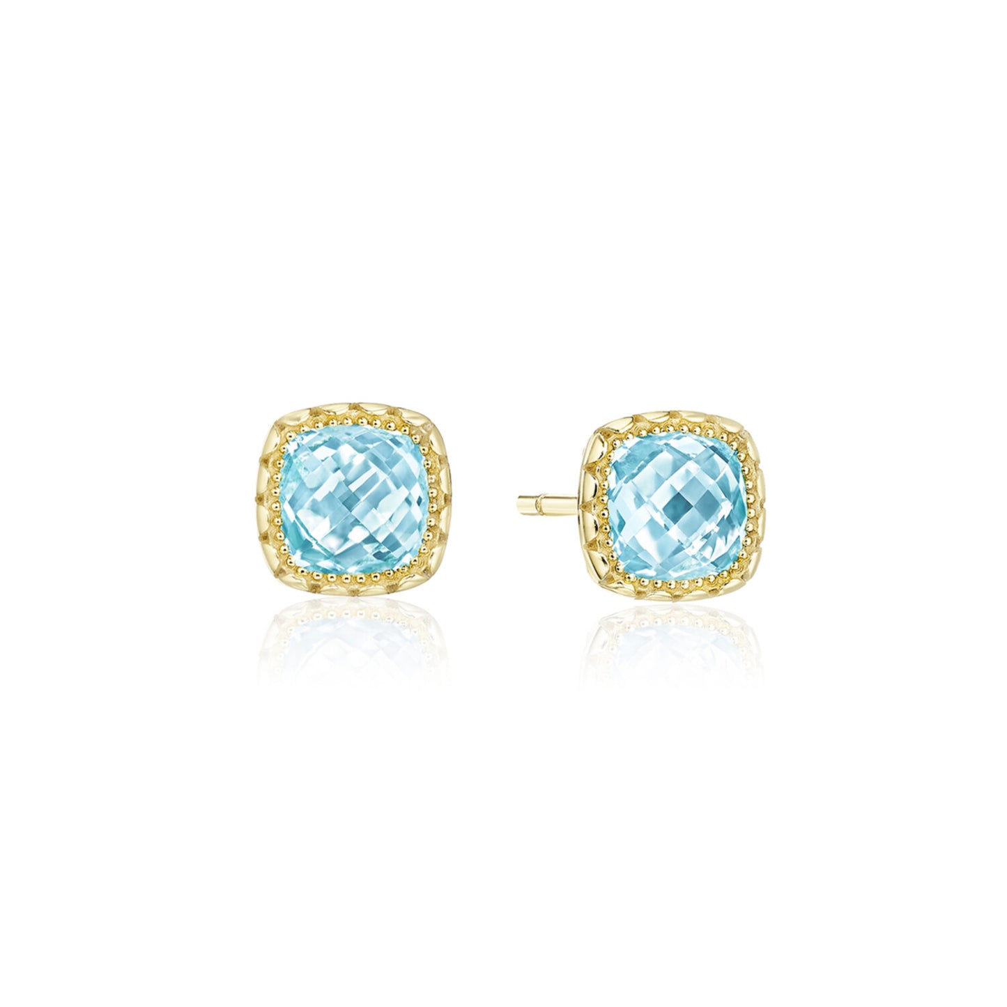 Tacori's Crescent Embrace Studs with Sky Blue Topaz