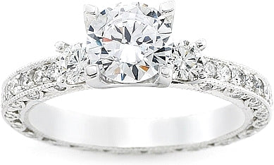 Tacori 18K White Gold Semi Mount Engagement Ring