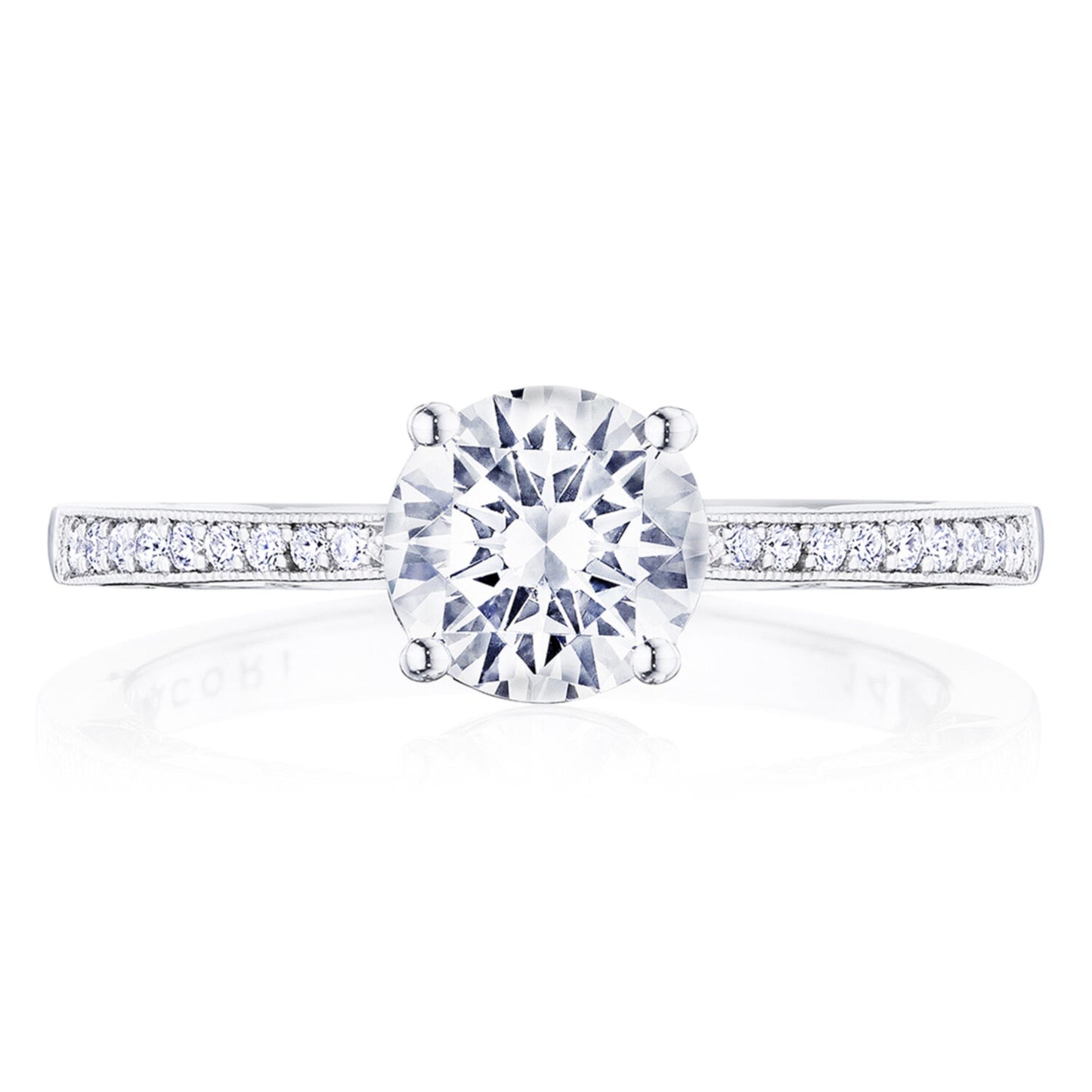 Tacori Coastal Crescent 14KWG Round Diamond Engagement Ring