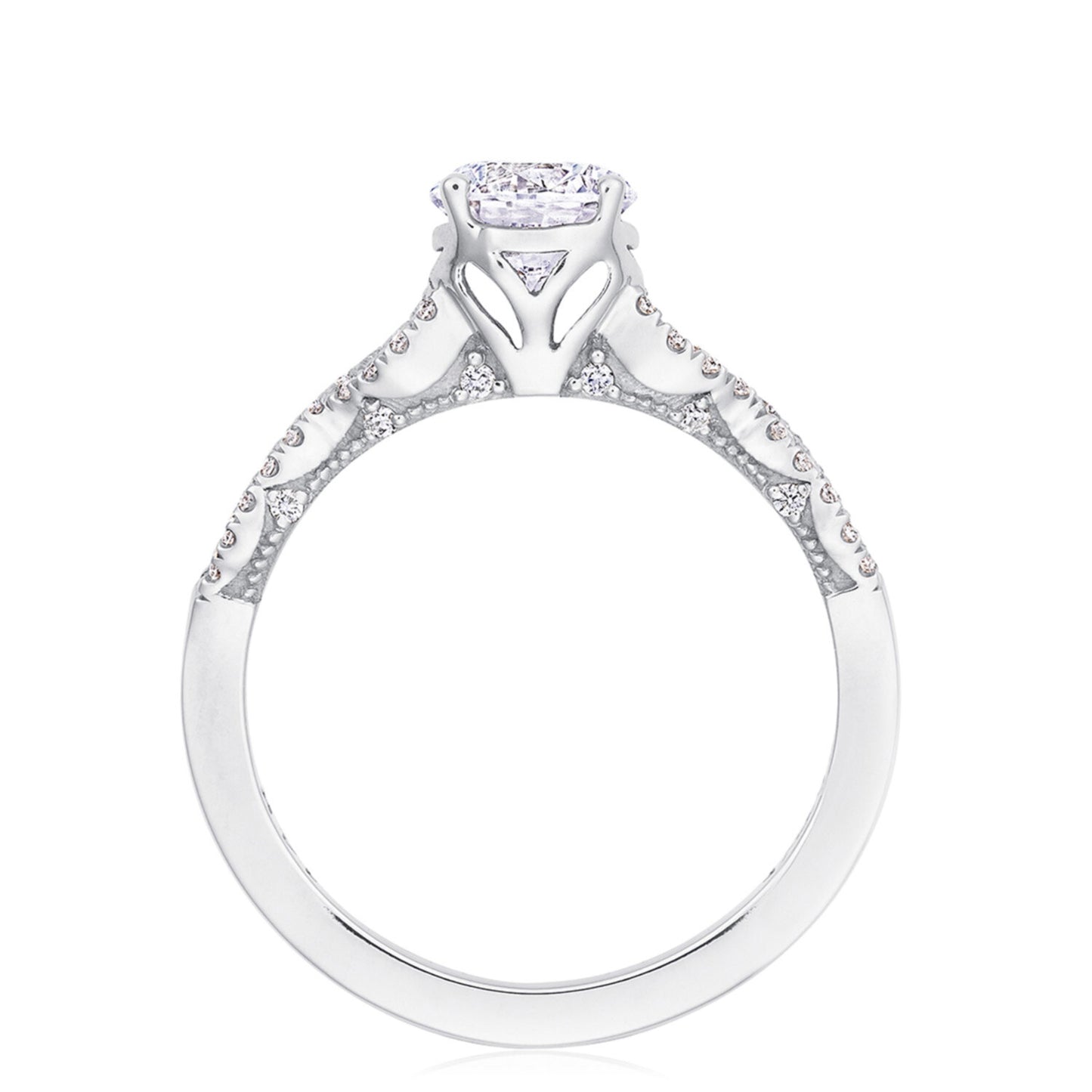 Tacori Coastal Crescent 14KWG Round Diamond Engagement Ring