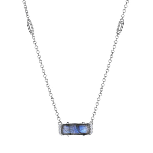 Tacori Solitaire Emerald Cut Gem Necklace with Labradorite