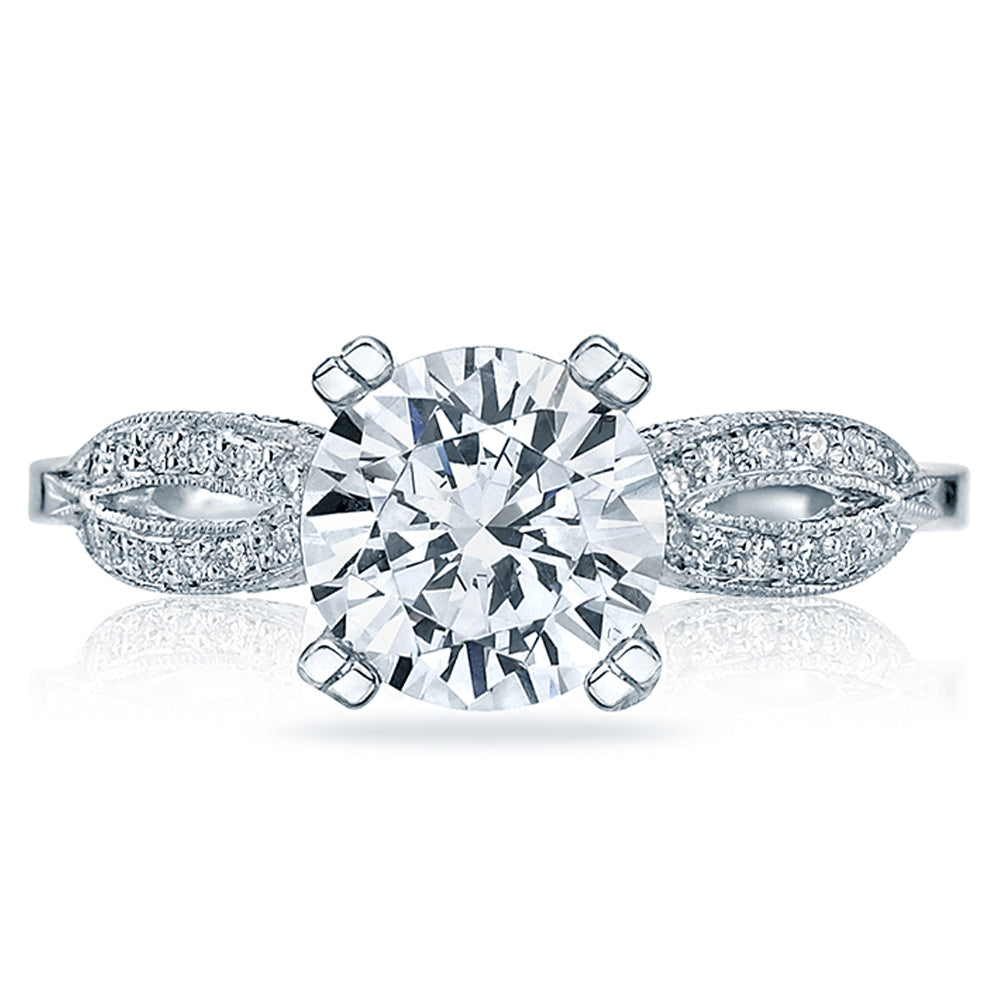 Tacori 18K White Gold Semi Mount Engagement Ring