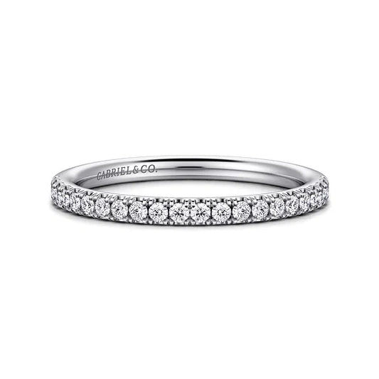 Gabriel & Co., 14K White Gold Diamond Wedding Band