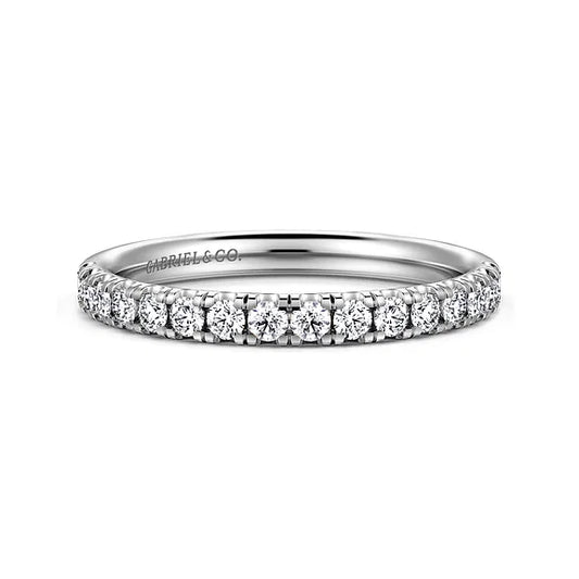 Gabriel & Co., 14k White Gold Diamond Wedding Band