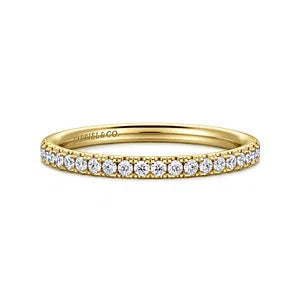 Gabriel & Co., 14K Yellow Gold Diamond Wedding Band