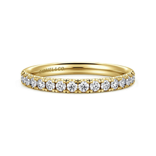 Gabriel & Co., 14K Yellow Gold Diamond Wedding Band