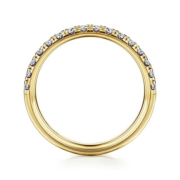 Gabriel & Co., 14K Yellow Gold Diamond Wedding Band