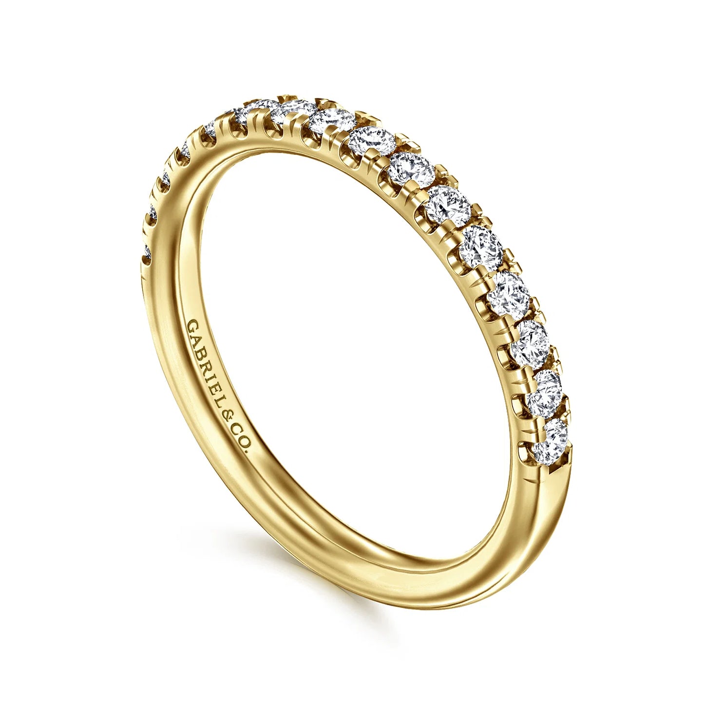 Gabriel & Co., 14K Yellow Gold Diamond Wedding Band