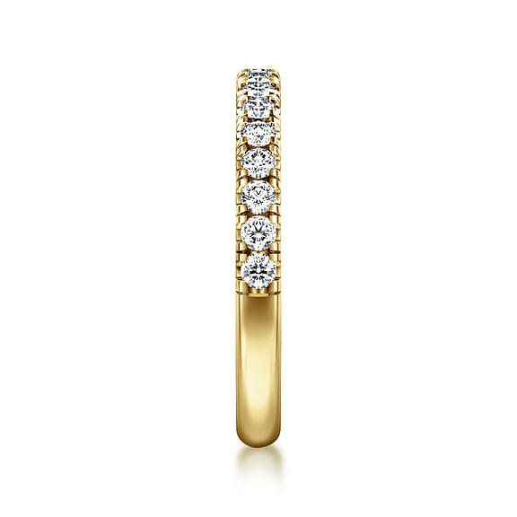 Gabriel & Co., 14K Yellow Gold Diamond Wedding Band