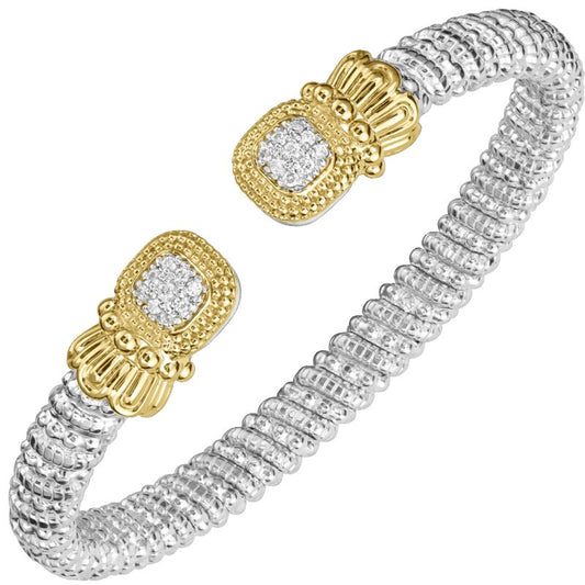 VAHAN 14K Yellow Gold, Diamond Open 6MM Cuff