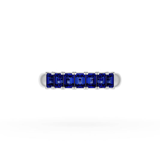Tacori Founder's Collection Emerald Cut Blue Sapphire Eternity Band in Platinum