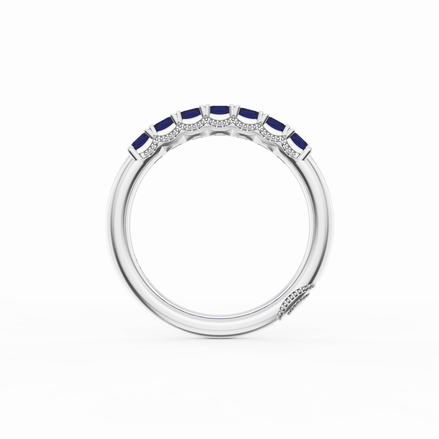 Tacori Founder's Collection Emerald Cut Blue Sapphire Eternity Band in Platinum