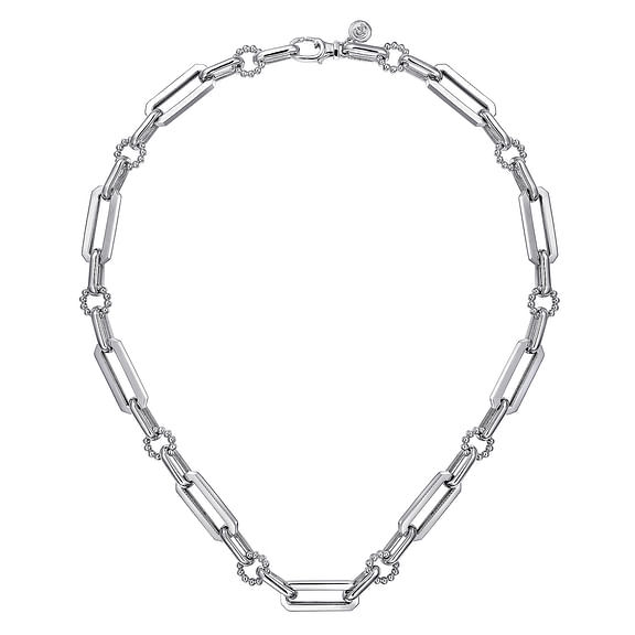 Gabriel & Co., 925 Sterling Silver Paper Clip Chain Necklace with Bujukan Connectors