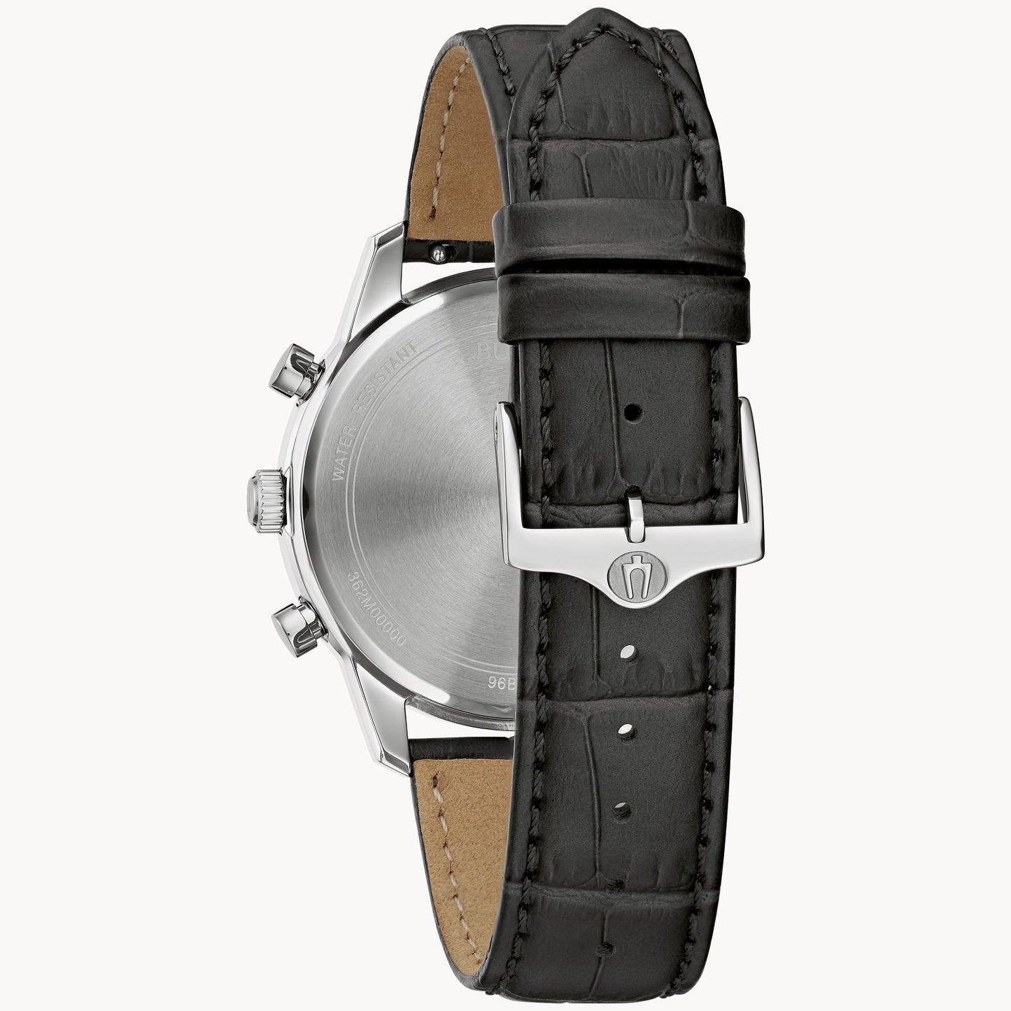 Bulova Men's Sutton Watch with Black Leather Strap and Black Dial