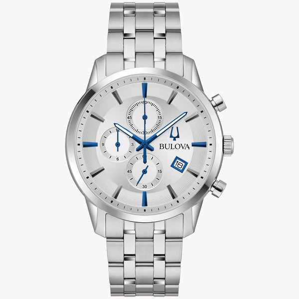 Bulova Sutton Silver-Tone Dial Stainless Steel Watch