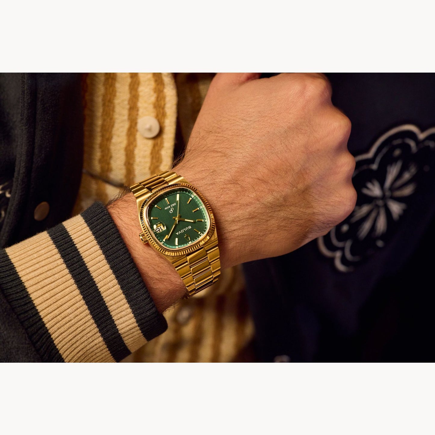 Bulova Surveyor with a Gold Tone and Green Dial
