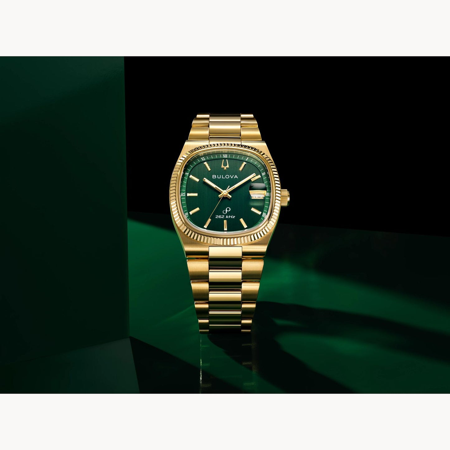Bulova Surveyor with a Gold Tone and Green Dial