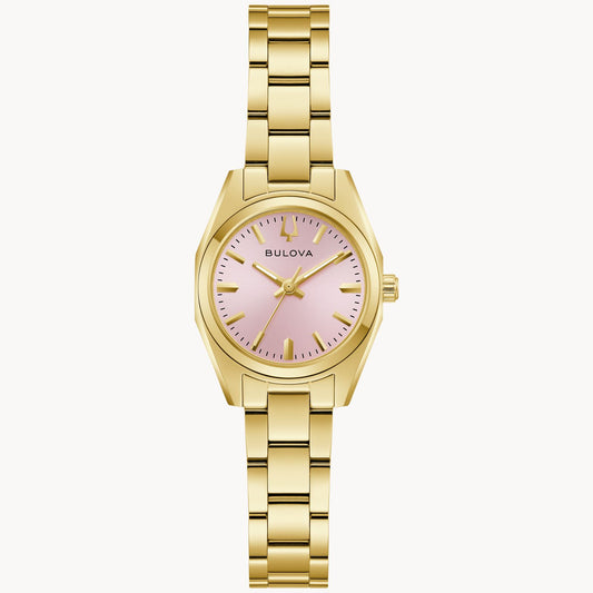 Bulova Surveyor with a PInk Dial with a Gold Tone Bracelet
