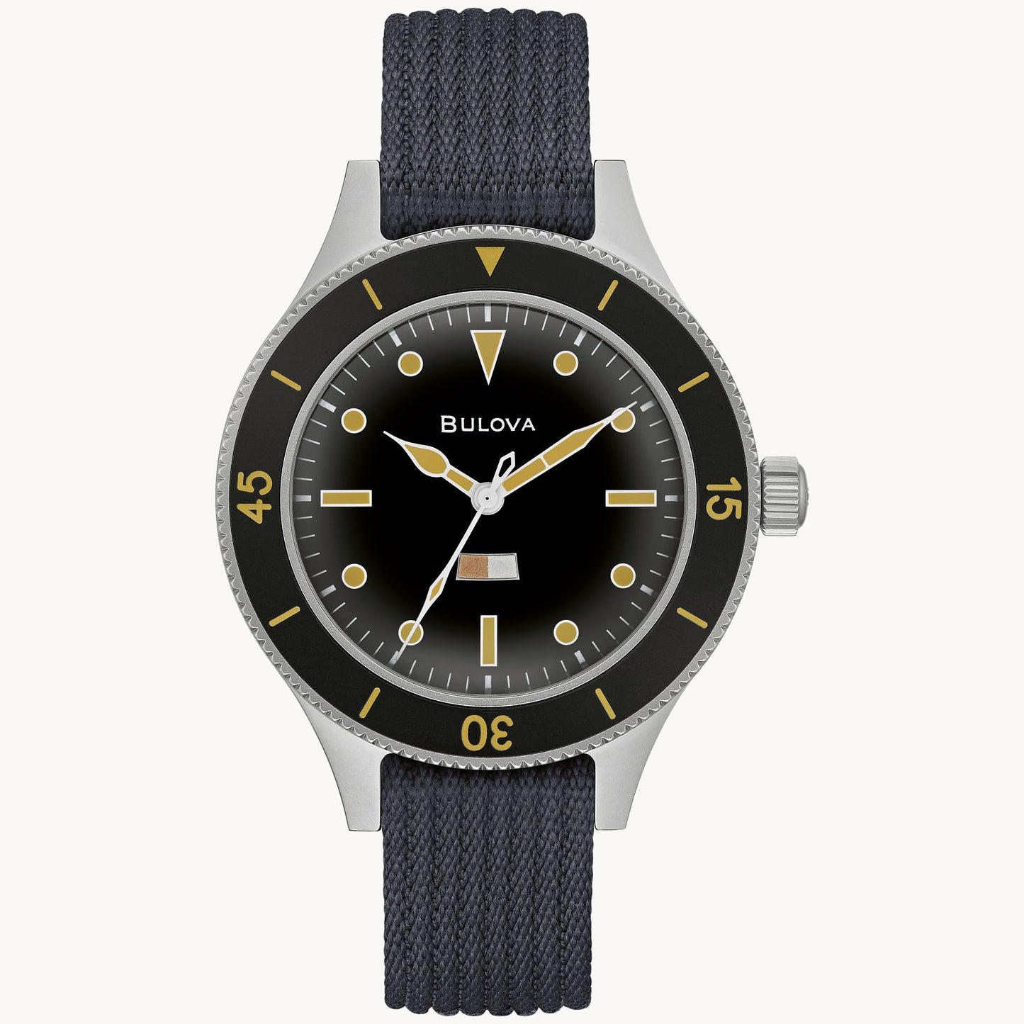 Bulova MIL SHIPS watch with a black dial