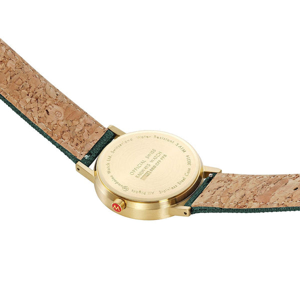 Mondaine Classic, 36 mm, Forest Green Golden Watch
