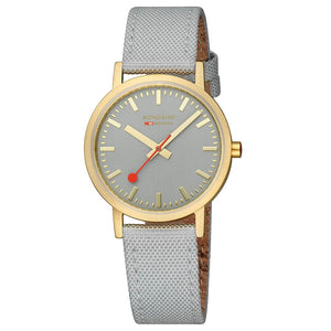 Mondaine Classic, 36 mm, Gold Gray Golden Watch