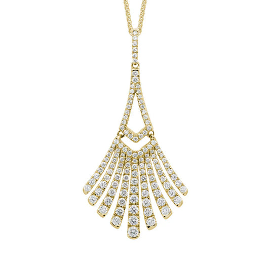 Artistry 14K Yellow Gold Art Deco Diamond Necklace and Chain