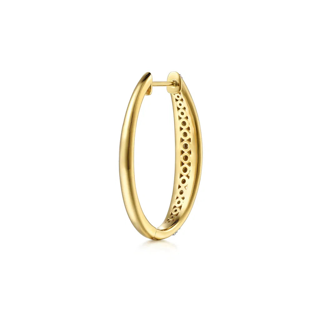 Gabriel & Co., 14K White & Yellow Gold Diamond Classic Hoop Earrings