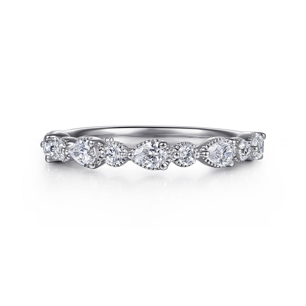 Gabriel & Co., 14K White Gold Diamond Band