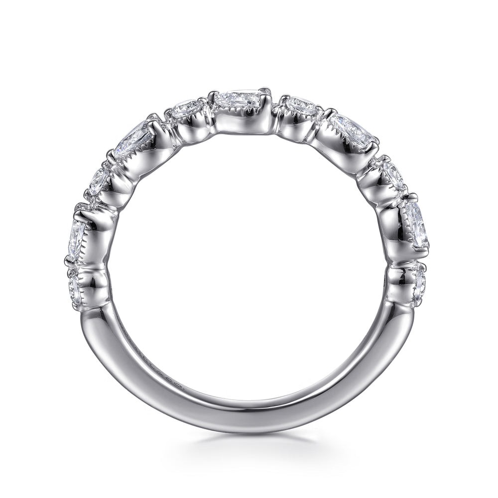 Gabriel & Co., 14K White Gold Diamond Band