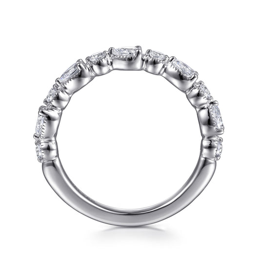 Gabriel & Co., 14K White Gold Diamond Band