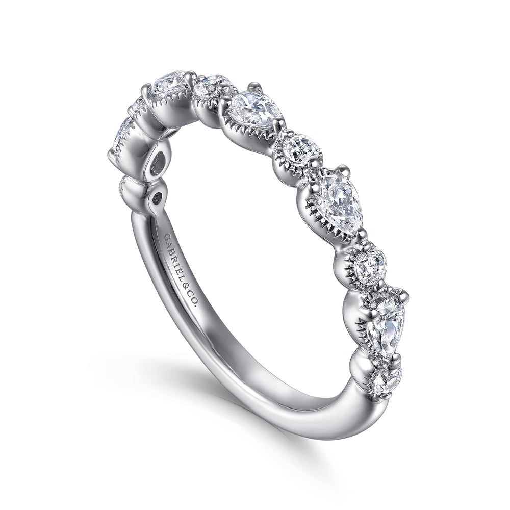 Gabriel & Co., 14K White Gold Diamond Band