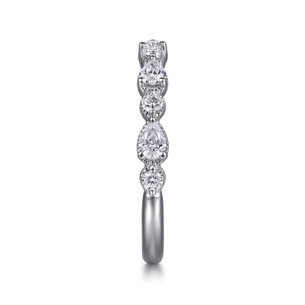 Gabriel & Co., 14K White Gold Diamond Band