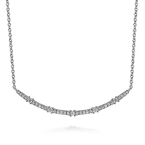 Gabriel & Co., 14K White Gold Diamond Bar Necklace